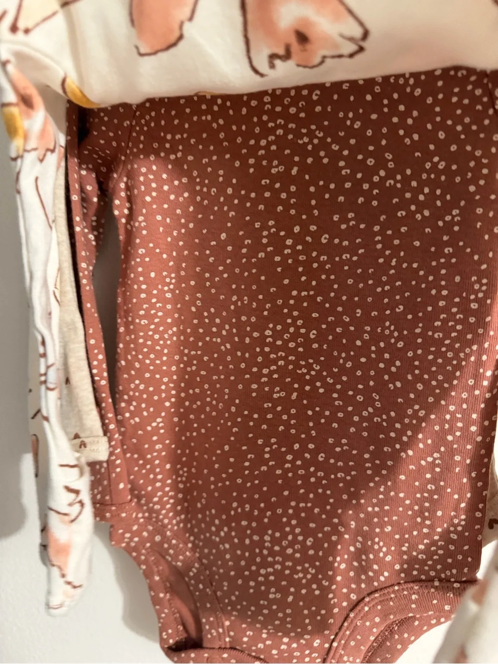 Carter's Cream Long-Sleeve Floral Baby One-Piece with Pink & Yellow Accents